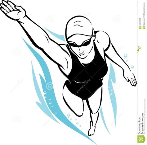 Freestyle Female Swimmer Stock Vector Image 49614724 Swimming Cartoon