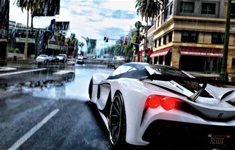 Обои Авто Игра Дождь Арт Спорткар Gta V Рендер Grand Theft Auto