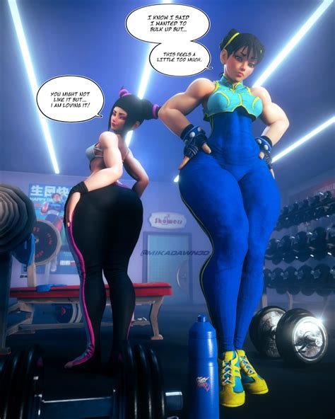 Rule 34 2girls 3d 3d Artwork Abs Ass Big Ass Capcom Chun Li Dialogue Female Female Only Gym