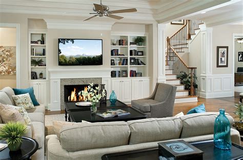 Below, we have gathered more than 25 living rooms with wonderful fireplace ideas. TV Above Fireplace Design Ideas
