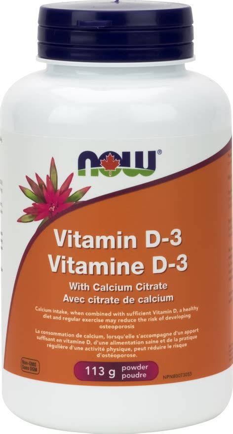 Speak with a physician to ensure you are not exceeding a recommended dose. NOW Foods Vitamin D-3 1,000 IU with Calcium Citrate Powder ...