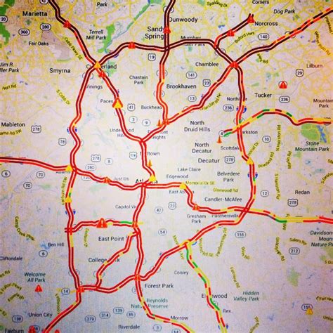 Atlanta Traffic Map Map Of Atlanta Traffic United States Of America