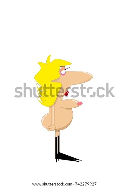 Cartoon Nude Woman Looking Sideways Stock Illustration 742279927 Shutterstock