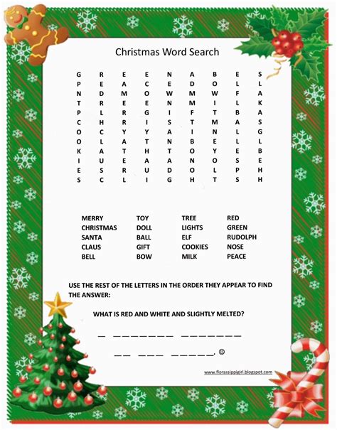 Holiday Printable Word Searches