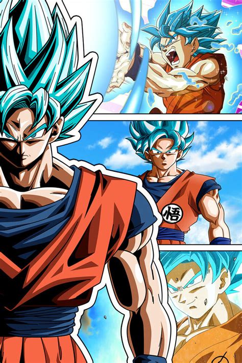 Although it requires immense energy to sustain, this form is clearly the most powerful seen. Dragon Ball Super Goku Blue Super Saiyan God 12in x 18in ...