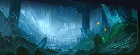 Crystal Cavern Entrance Wes Wheeler Fantasy Landscape Concept Art