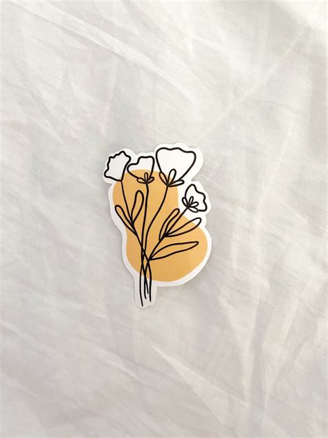 Minimalist Flower Sticker Pack Etsy