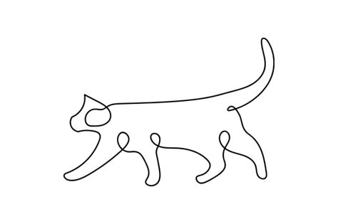 Abstract Line Art Cat Drawing Svg Cut File By Creative Fabrica Crafts