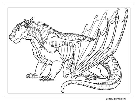 Wings Of Fire Dragon Coloring Page Mudwing Dragon From Wings Coloring