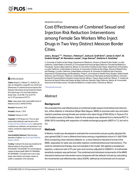 Pdf Cost Effectiveness Of Combined Sexual And Injection Risk