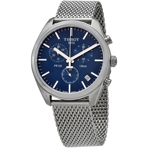 Tissot Pr 100 Chronograph Quartz Blue Dial Mens Watch T1014171104100 7611608287743 T