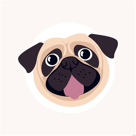 Free Pug Face Vector Eps Illustrator  Png Svg