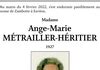 Todesanzeige Ange Marie Métrailler Héritier Granois