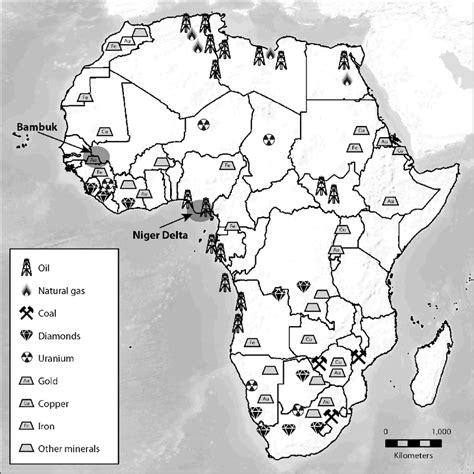 1 Map Of Contemporary Africa Showing Exportable Natural Resources