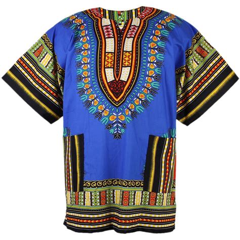 Blue African Dashiki Shirt For Men And Dashiki Womens Dashiki Shirt