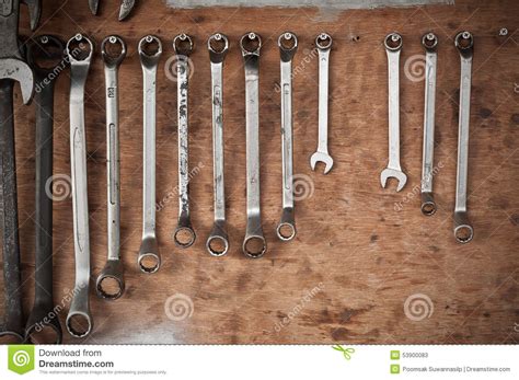 Wrench Various Sizes Hanging Storage Tools Stock Photo Image 53900083