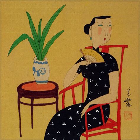 Lady In Waiting Chinese Modern Art Painting Asian Modern Art