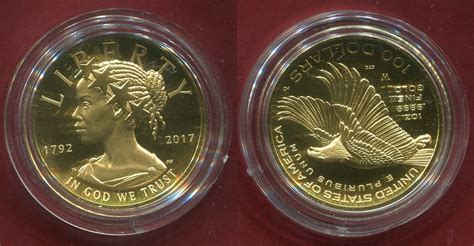 Usa 100 Dollars 1 Ounce 2017 American Liberty 225th Anniversary Gold
