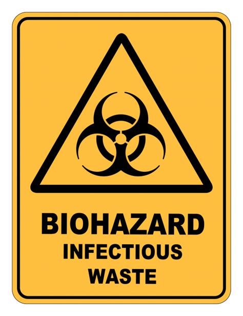 Biohazard Infectious Waste Warning Safety Sign Safety Signs Warehouse