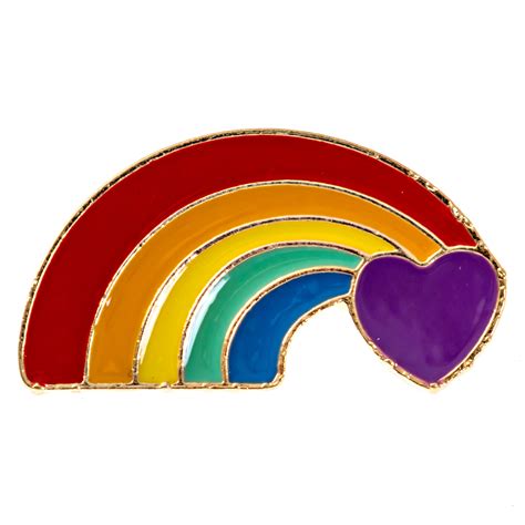 Heart With Rainbow Lapel Pin 1 38 Wide