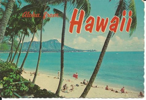 Vintage Postcard Waikiki Beach Resort Aloha From Hawaii Hi 1987