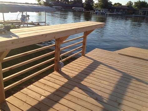 Here are some inexpensive ideas for your deck railing to differentiate your deck railings from your neighbors. Cedar outdoor bar top. Complete with 4 outlets to mix all drinks you could think of. Deck ideas ...