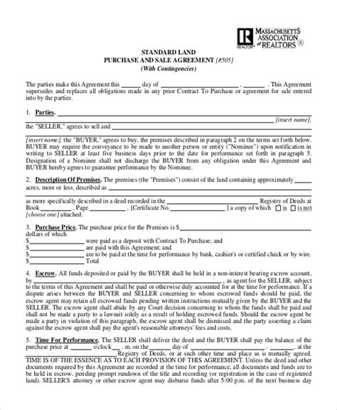 Free 8 Sample Land Purchase Agreement Forms In Pdf Ms Word