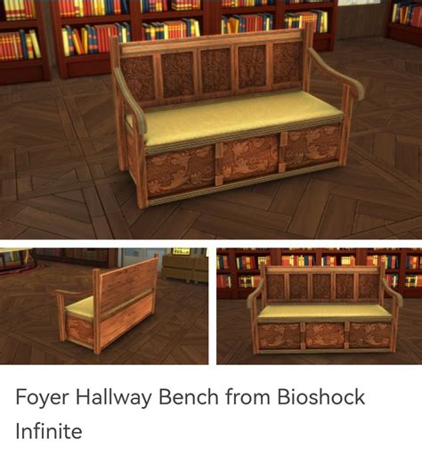 Hallway Bench Bioshock Infinite Sims Cc Recolor Foyer Sci Love