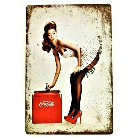 Coca Cola Coke Sexy Pinup Girl Tin Poster Rustic Vintage Ad Style Diner