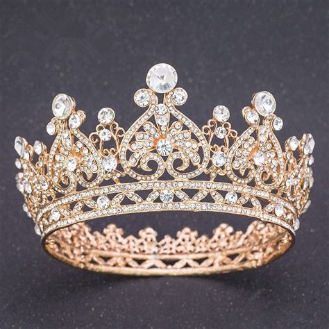 Wonderful Crystal Gold Alloy Prom Homecoming Quinceanera Tiara Crown