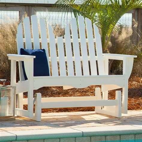 Polywood® Classic Recycled Plastic 4 Ft Adirondack Outdoor Glider Loveseat