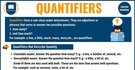 English Quantifiers Quantifiers In English Grammar A Quantifier Is