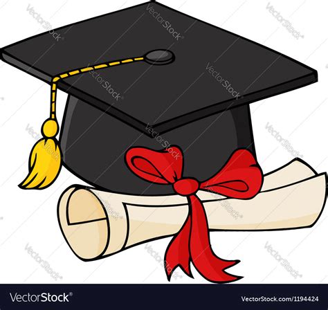 Graduate Black Cap With Diploma Royalty Free Vector Image