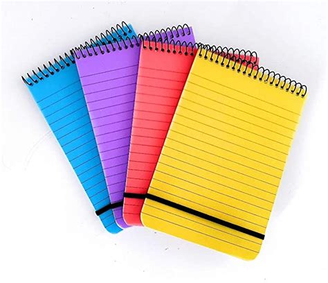 Note Pad 4 Pack Mini Spiral Note Book Memo Pads With Plastic Cover