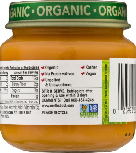 Also called stage 1 baby foods, these purees are served in addition to breast milk or formula and play several important roles for your baby it may take some time for your little one to first accept and then enjoy the new flavors of these stage 1 baby puree recipes, but don't fret! King Soopers - Earth's Best Organic First Sweet Potatoes ...