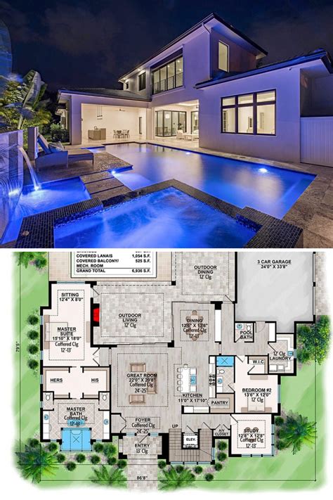4 Bedroom Two Story Contemporary Home Floor Plan Modern House Floor