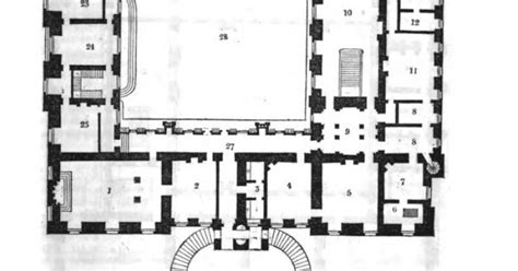 Chatsworth House Ground Floor Plan Mid Xix Century Castles