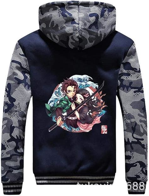 Anime Hoodie Demon Slayer Tanjiro Mens Pullover Winter Workout