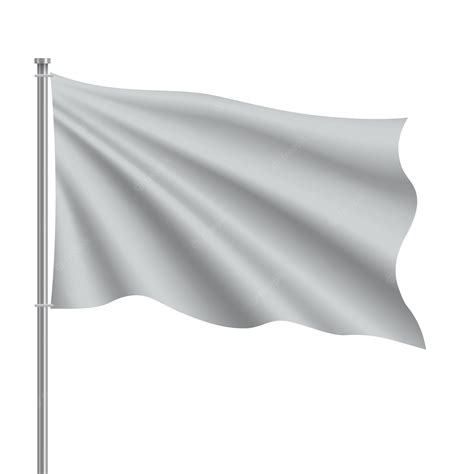 ondeando bandera en blanco en el asta de la bandera vector premium