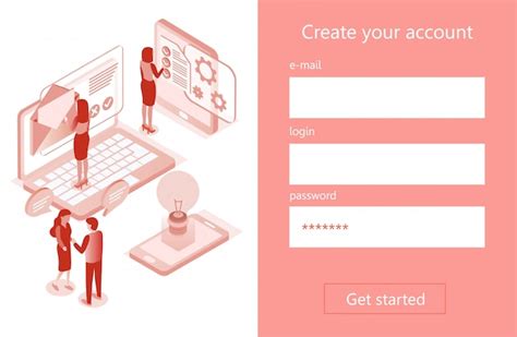 Premium Vector Create Account Page User Registration 3d Banner