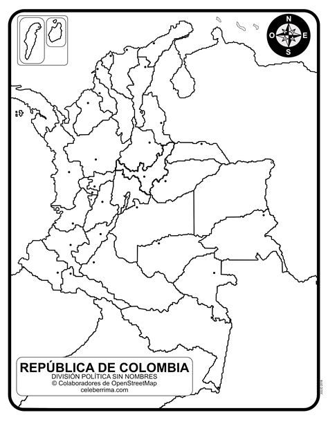 Mapa Mudo De Colombia Division Politica Mapas De Colombia America