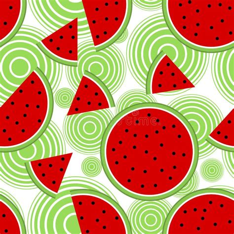 Seamless Pattern With Watermelon Stock Illustration Illustration Of