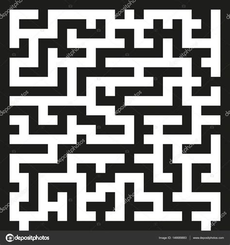 Ikone Des Schwarz Weißen Labyrinths Vektorgrafik Lizenzfreie
