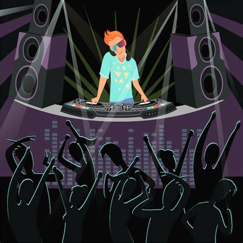 Premium Vector Dj Party Illustration Of Disco Party At Night Club