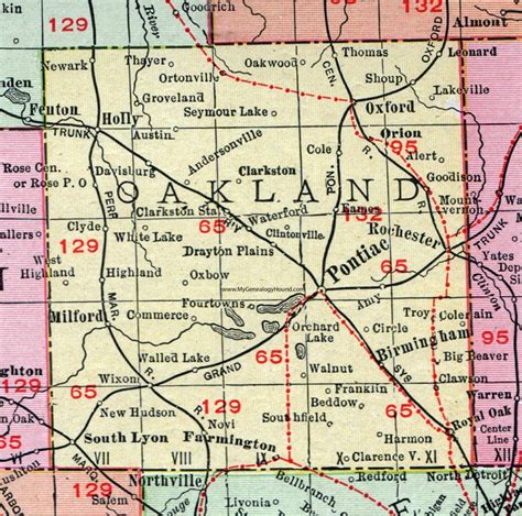 oakland county mi map ohio map