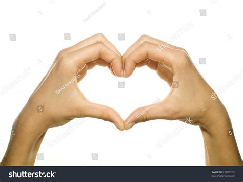 Hands Forming A Heart On White Background Stock Photo 27105259