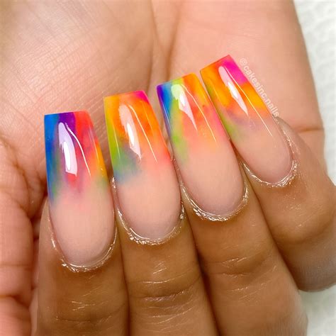 Neon Nails ‘carnaval Inspired Bright Summer Acrylic Nails Coffin