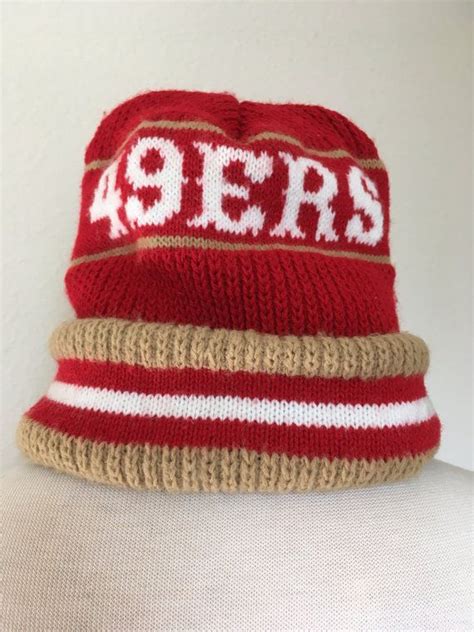 Vintage 49ers Nfl Beanie Hat San Francisco Niners Cap Red Etsy
