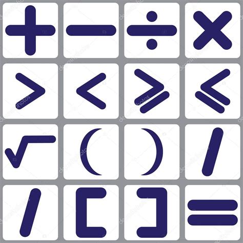 Vector Set Icons Mathematical Symbols Design — Stock ...