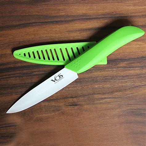 Vos Ceramic Paring Knife 4 Inch Zirconia Blade With Sheath Cover